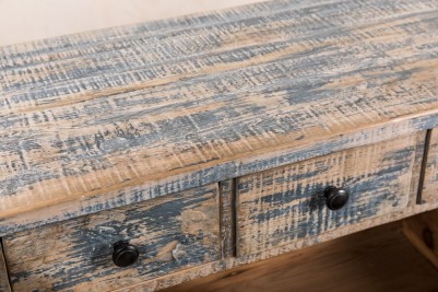 blue distressed sideboard