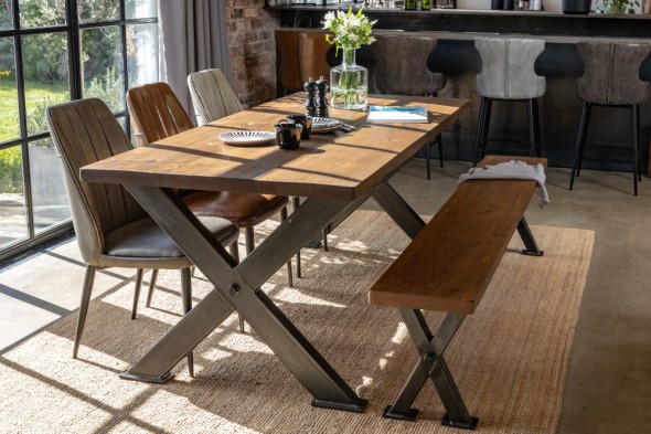 Sheffield X-Frame Dining Table