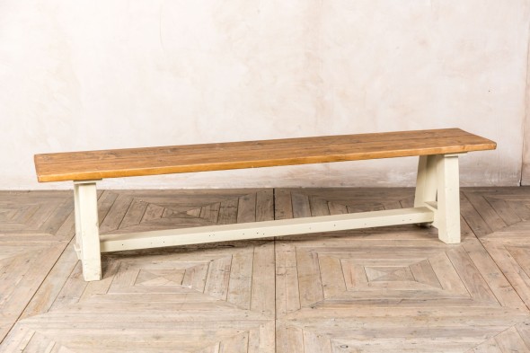 Handmade Rustic Pine Bench with A-Frame Base