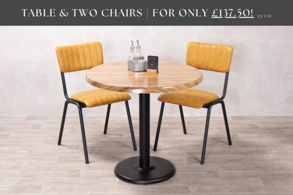 Aged Pine Round Café Indoor Table Set