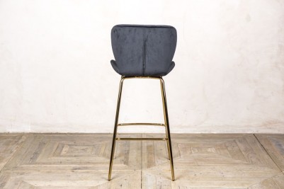 back of black bar stool