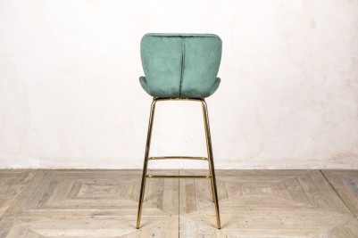 back of pine green bar stool