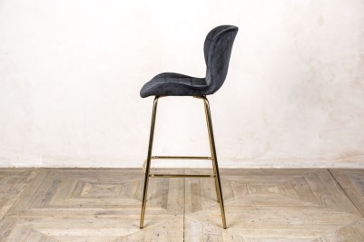 black velvet upholstered stool