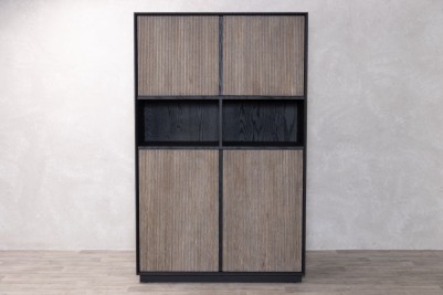 Nevada Oak Bar Cabinet with Black Frame Range