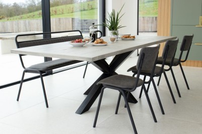 Oversized Industrial Star Base Dining Table