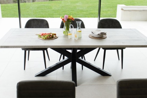 Oversized Industrial Star Base Dining Table