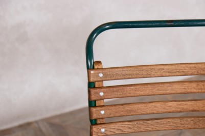 Vintage Cox Dark Green Canvas Stacking Chairs