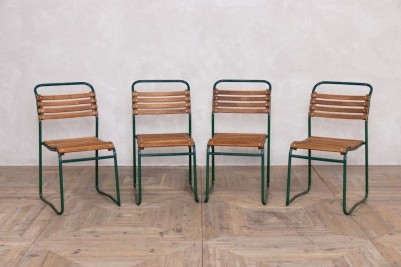 Vintage Cox Dark Green Canvas Stacking Chairs