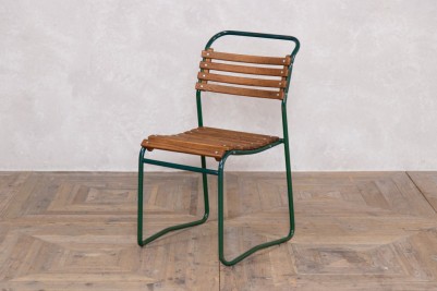 Vintage Cox Dark Green Canvas Stacking Chairs