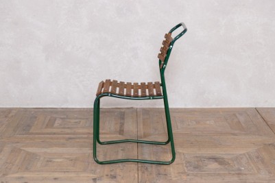 Vintage Cox Dark Green Canvas Stacking Chairs