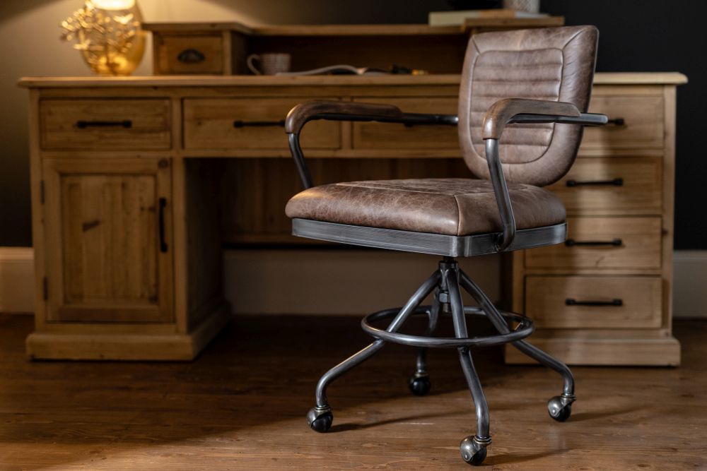 Exeter Leather Office Chair | Peppermill Interiors